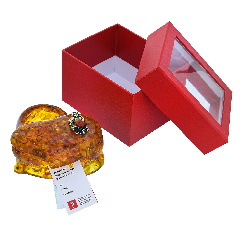 Шкатулка из янтаря «Сердце. Знак зодиака Водолей» - интернет магазин Русь Велика я фото 4