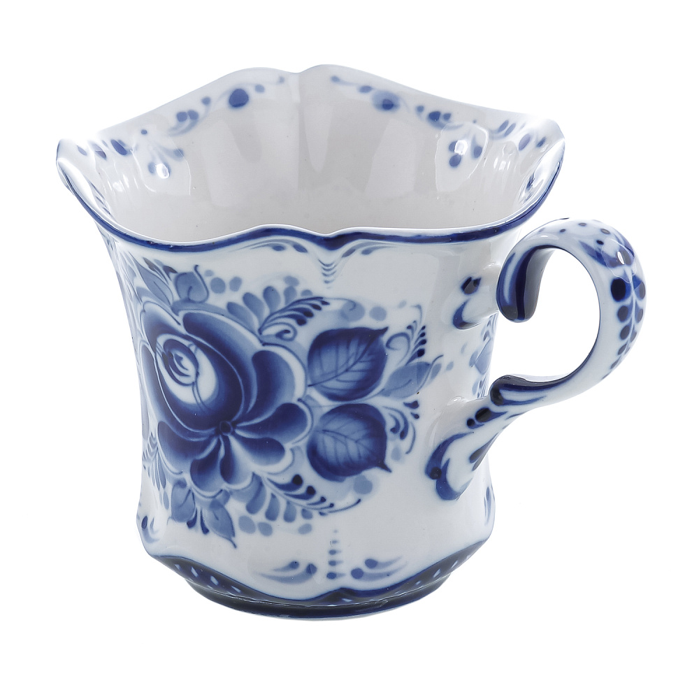 Чайная пара 300 мл «Колокольчик». Гжель - интернет магазин Русь Велика я фото 3