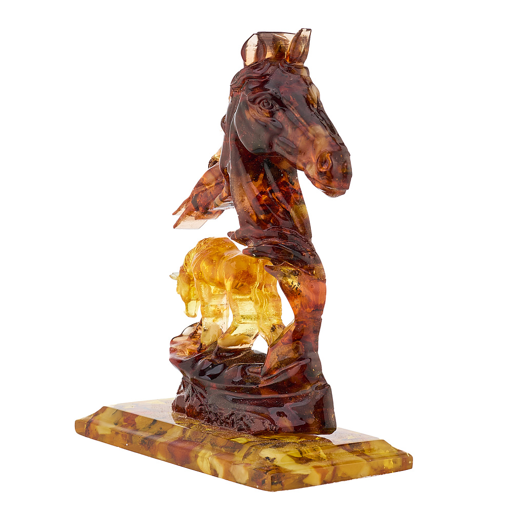 Лошадь Символ 2026 года. Статуэтка из янтаря «Конь» - интернет магазин Русь Велика я фото 1