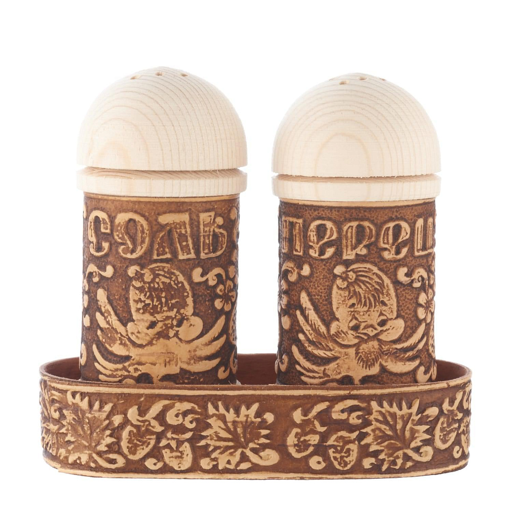 Набор для специй в корзине из бересты - интернет магазин Русь Велика я 