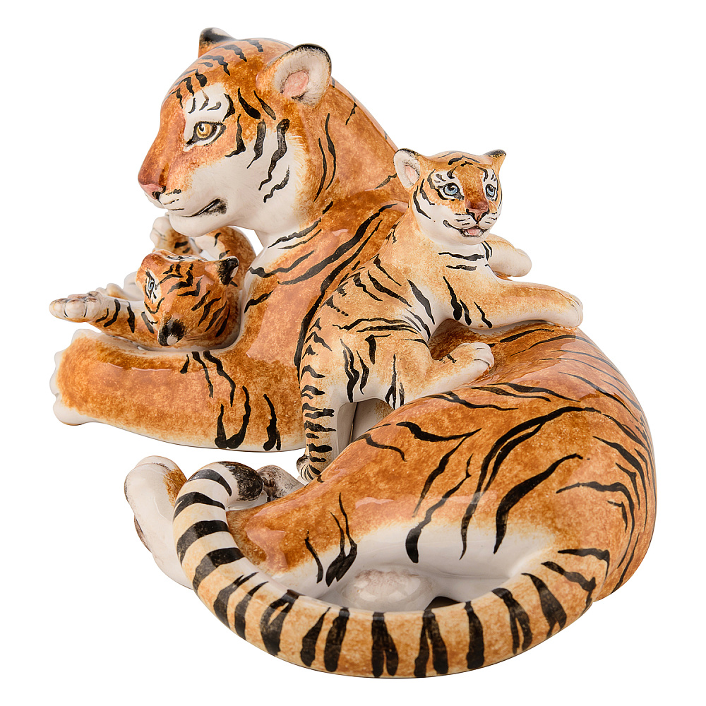 Керамическая скульптура «Тигрица с тигрятами» - интернет магазин Русь Велика я фото 9