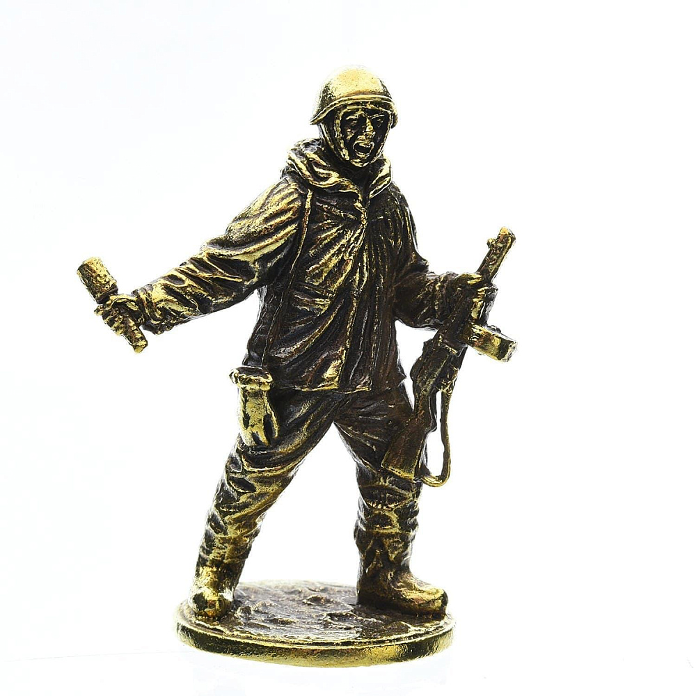 Бронзовая статуэтка «Пехотинец с гранатой» - интернет магазин Русь Велика я 