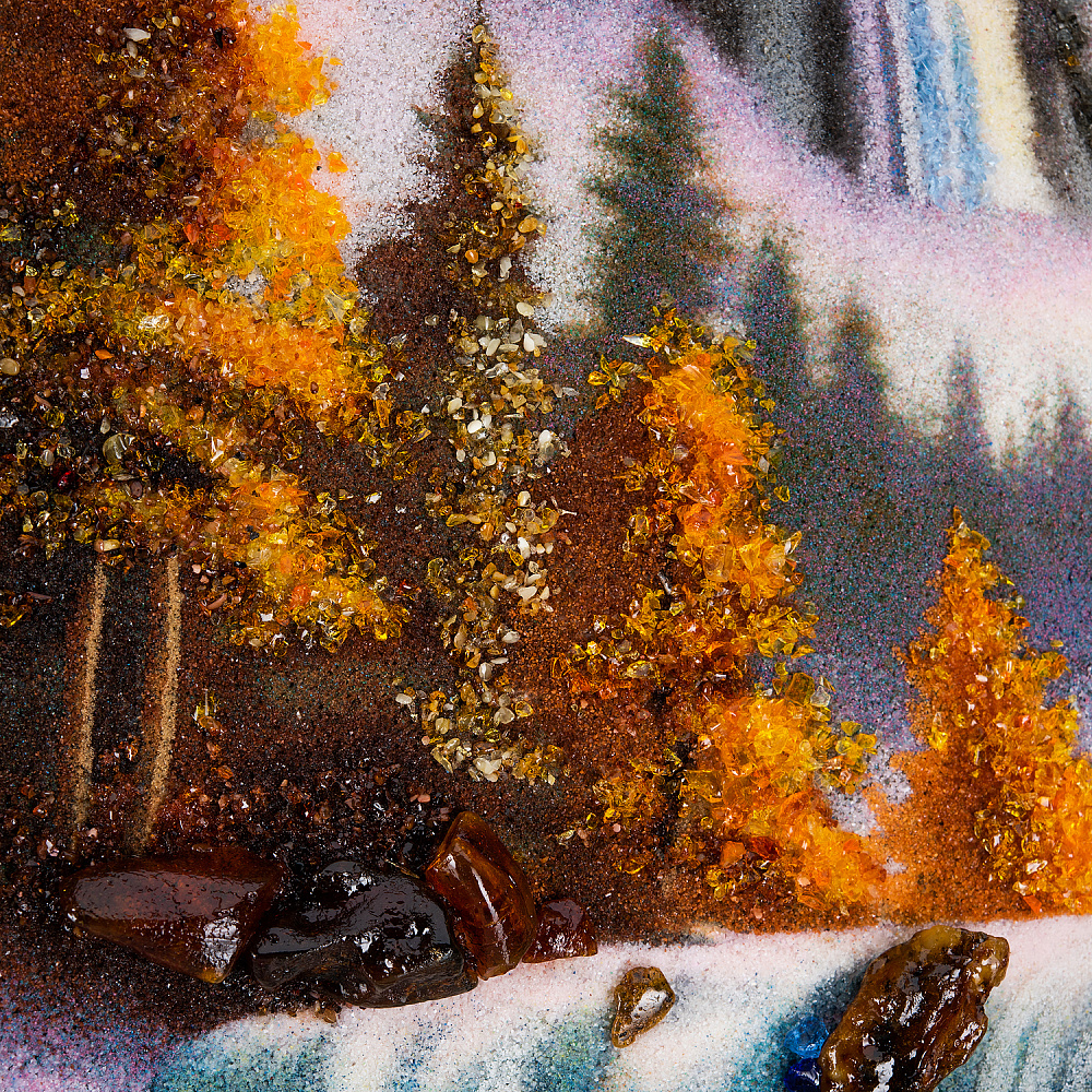 Картина янтарная «Горный водопад» 30х40 см - интернет магазин Русь Велика я фото 3