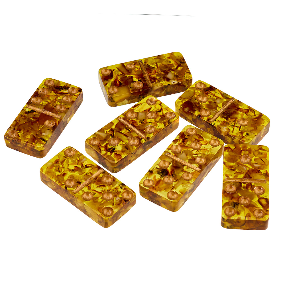 Домино в шкатулке из янтаря «Герб РФ» - интернет магазин Русь Велика я фото 5