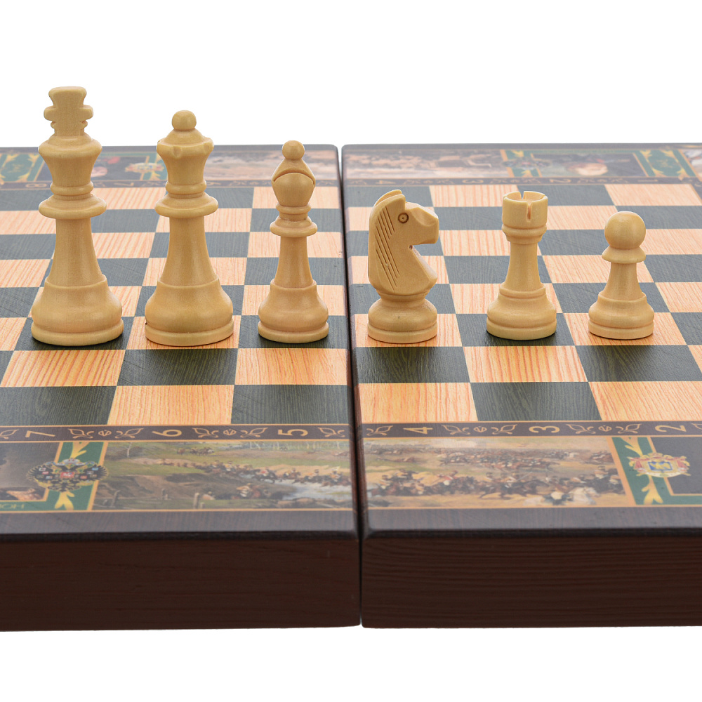 Шахматы-нарды-шашки деревянные «Бородино» 50х25 см - интернет магазин Русь Велика я фото 6