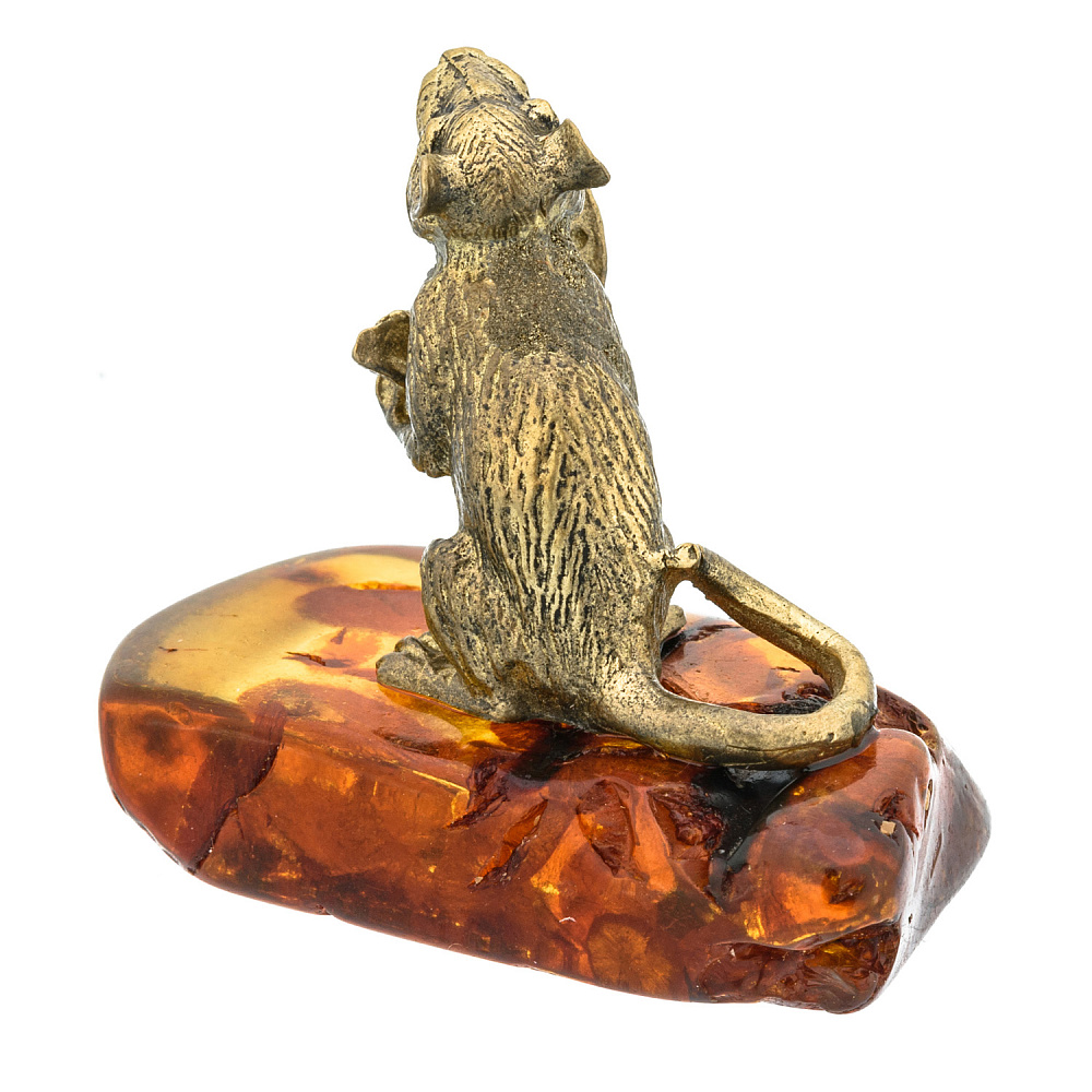 Статуэтка с янтарем «Крыса с сыром» - интернет магазин Русь Велика я фото 3