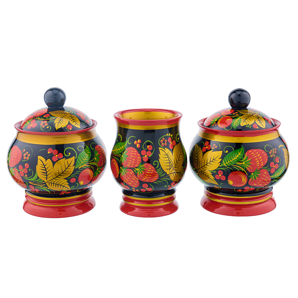 Набор для соусов «Клубника» с росписью. Хохлома - интернет магазин Русь Велика я фото 2