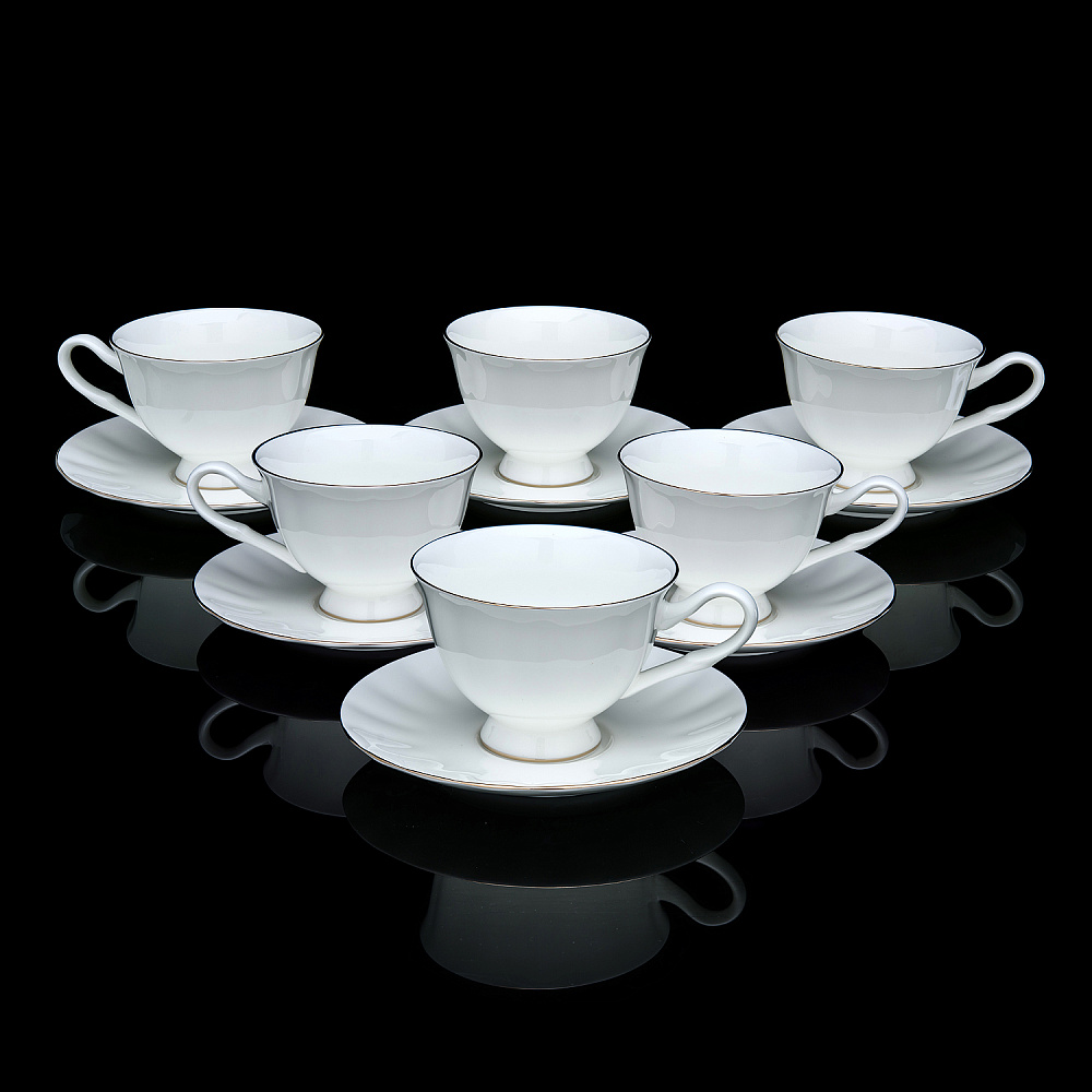 Чайный сервиз на 6 персон «Платиновая лента». Форма Нега. ИФЗ - интернет магазин Русь Велика я фото 5
