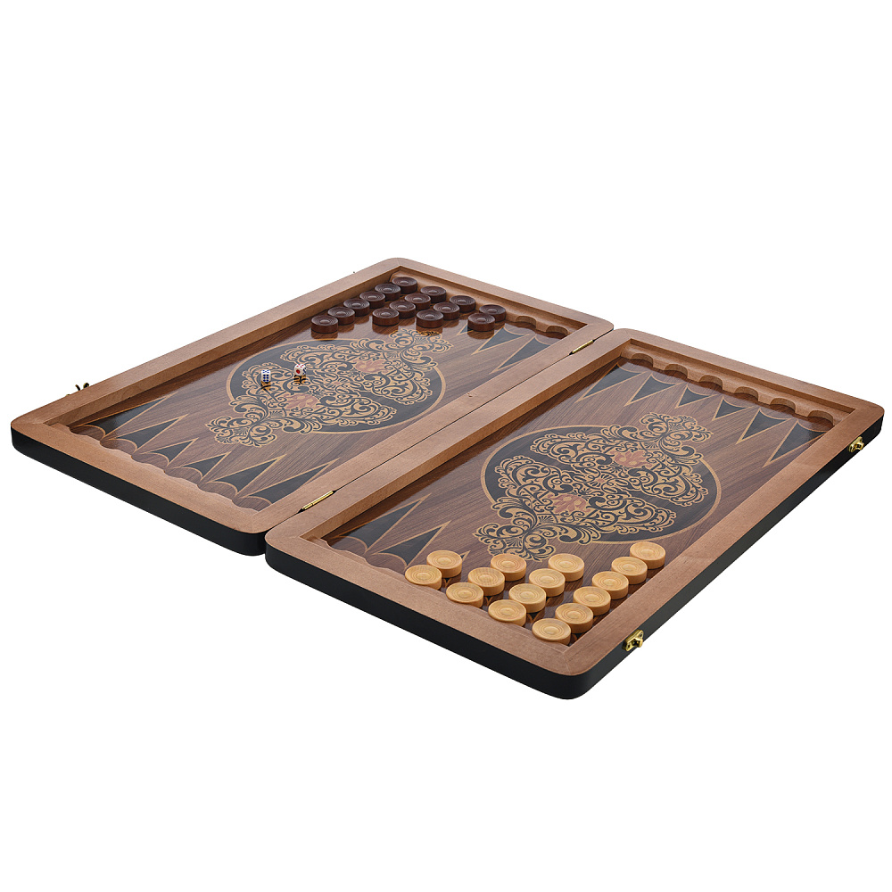 Деревянные нарды с кожаной вставкой «Кроко» 60х30 см - интернет магазин Русь Велика я фото 2