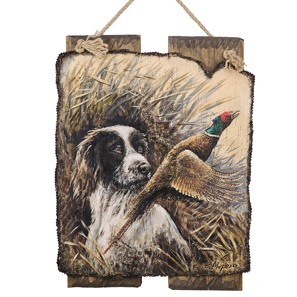 Картина на бересте «Охота на фазана» 37х57 см - интернет магазин Русь Велика я 