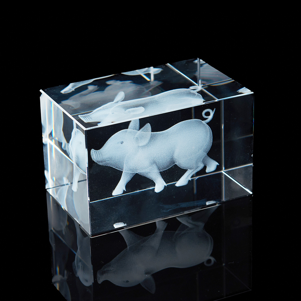 Лазерная графика. Куб «Восточный гороскоп. Свинья» - интернет магазин Русь Велика я фото 1