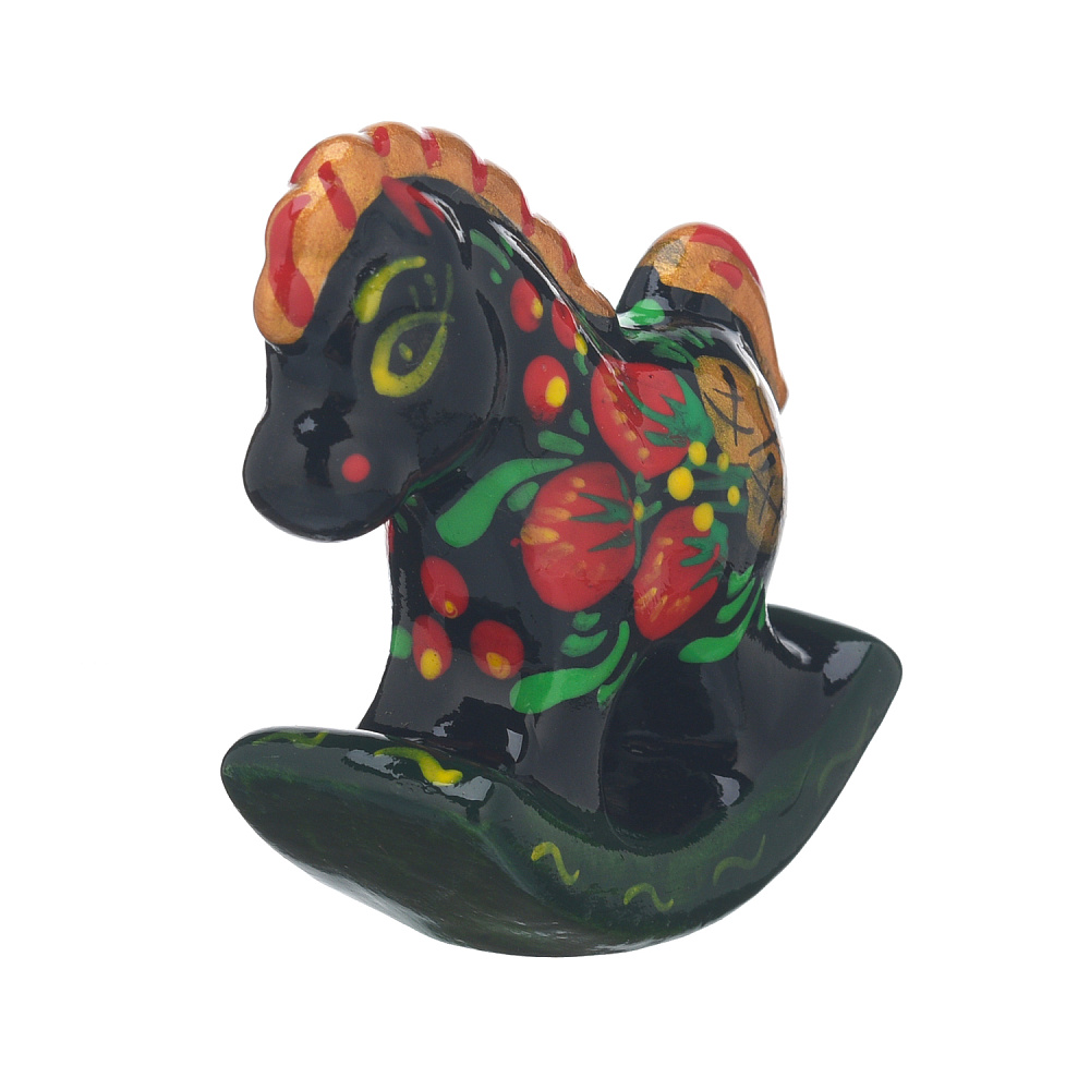 Лошадь Символ 2026 года. Статуэтка «Лошадь-качалка». Хохлома - интернет магазин Русь Велика я фото 1