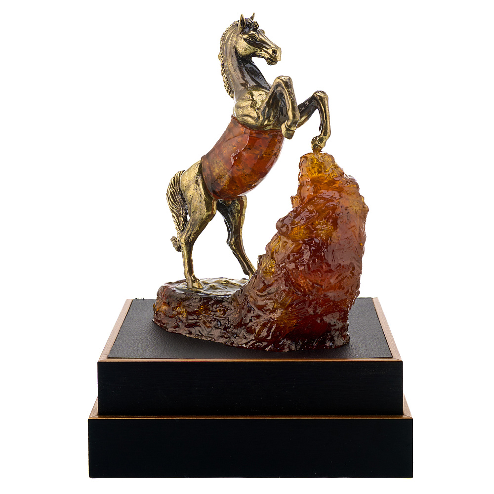 Лошадь Символ 2026 года. Скульптура из янтаря «Конь. Путь к успеху» - интернет магазин Русь Велика я фото 4