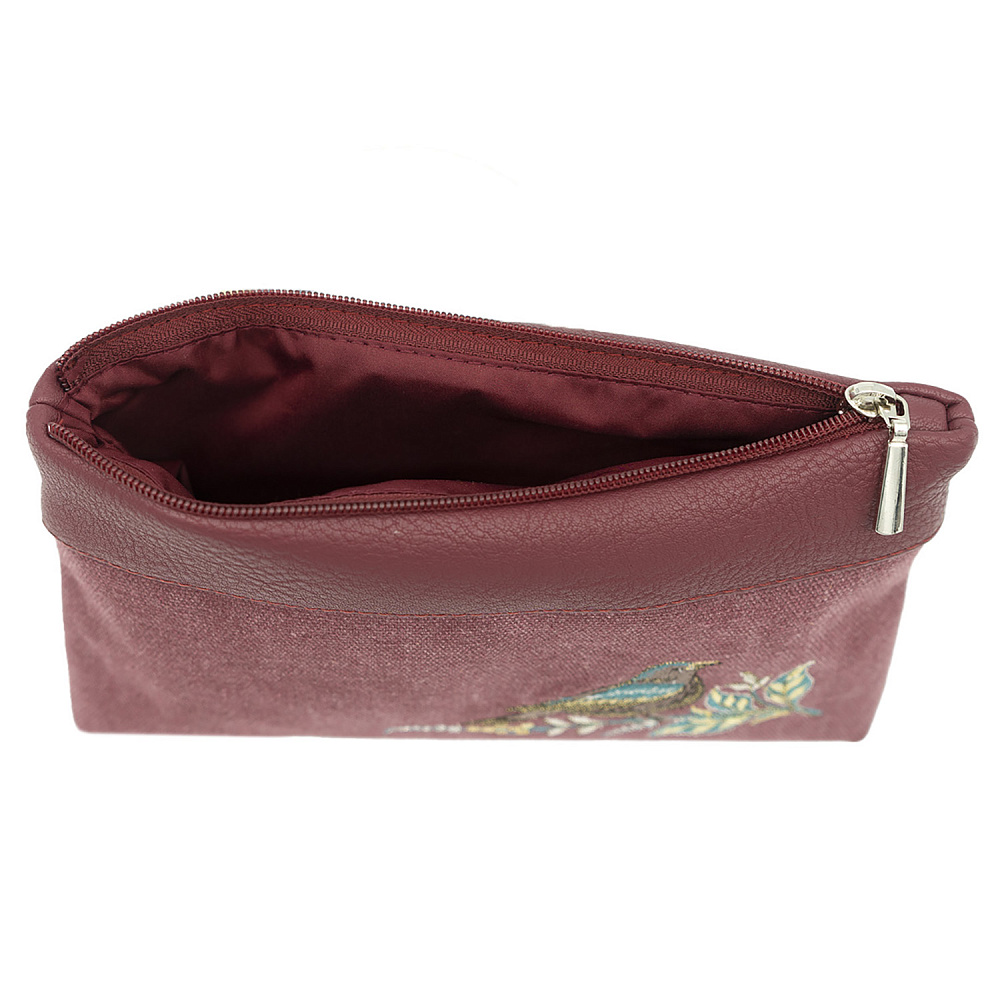 Косметичка «Летний сад». Бордовая с вышивкой - интернет магазин Русь Велика я фото 3