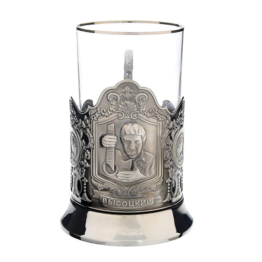 0037829/ПС02527  ПОДСТАКАННИК ник. чер. объем «ВЫСОЦКИЙ» (латунь) - интернет магазин Русь Велика я 