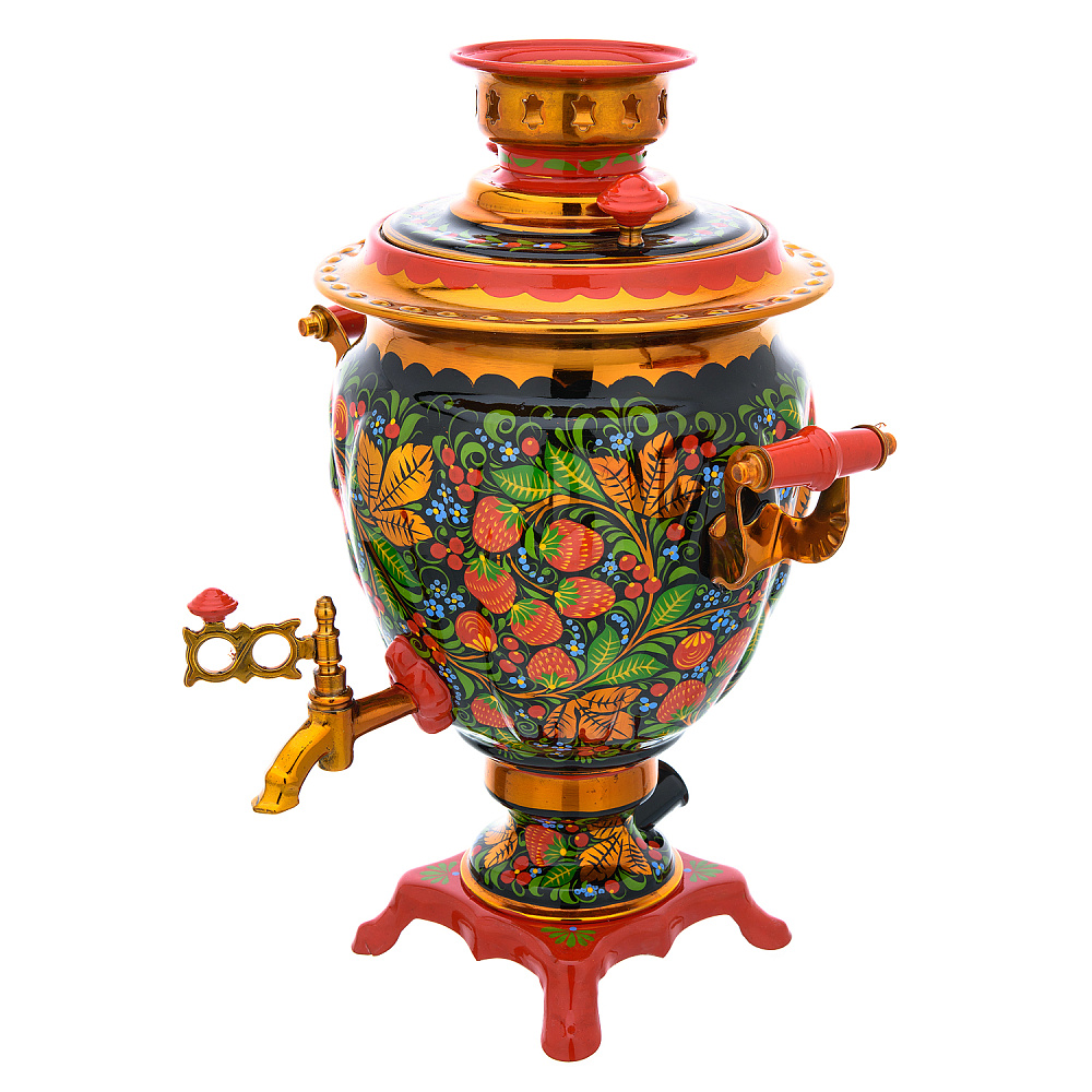 Самовар электрический 3 л «Клубника». Хохлома - интернет магазин Русь Велика я фото 4