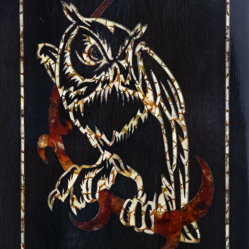 Нарды деревянные с инкрустацией из янтаря «Филин» - интернет магазин Русь Велика я фото 10