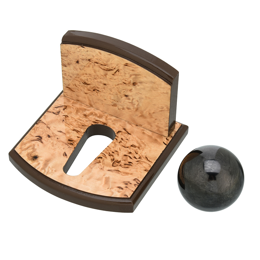 Визитница настольная из карельской березы с шаром - интернет магазин Русь Велика я фото 1