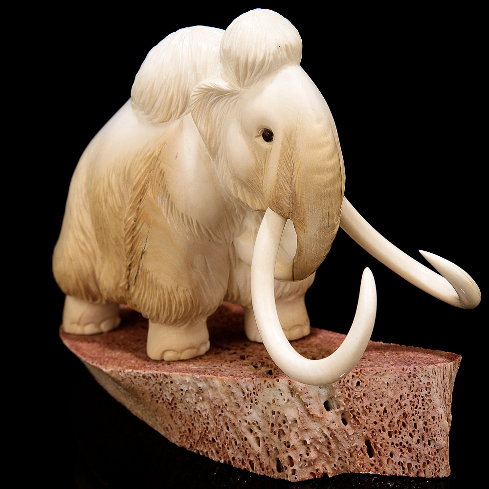 Скульптура из кости кита и бивня мамонта «Мамонт» - интернет магазин Русь Велика я фото 4