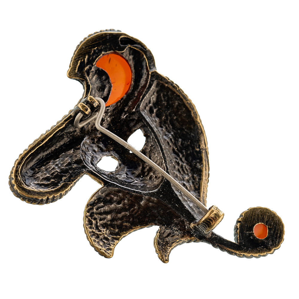 Брошь с янтарем «Венецианская маска» - интернет магазин Русь Велика я фото 1