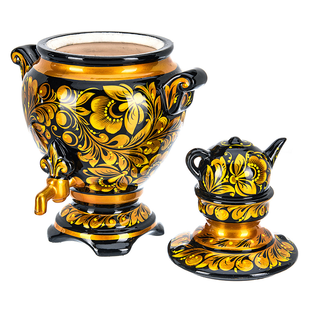 Сувенирный самовар-шкатулка «Кудрина». Хохлома - интернет магазин Русь Велика я фото 1