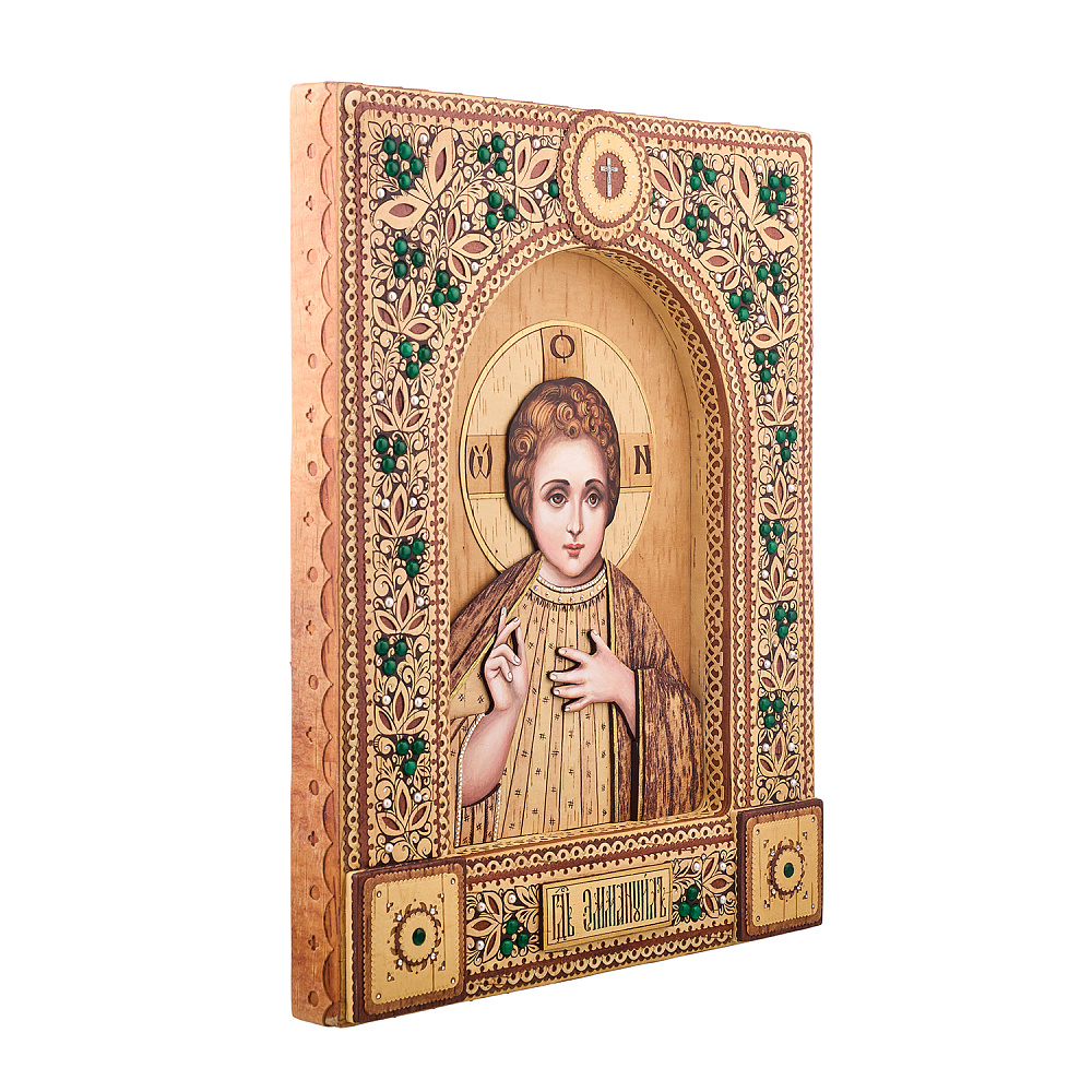 Икона из бересты «Спас Эммануил» 46,5х36,5 см - интернет магазин Русь Велика я фото 5