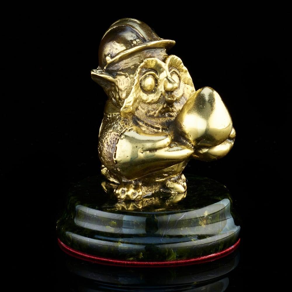 Бронзовая статуэтка «Сова-работник нефтегазовой промышленности» - интернет магазин Русь Велика я фото 1