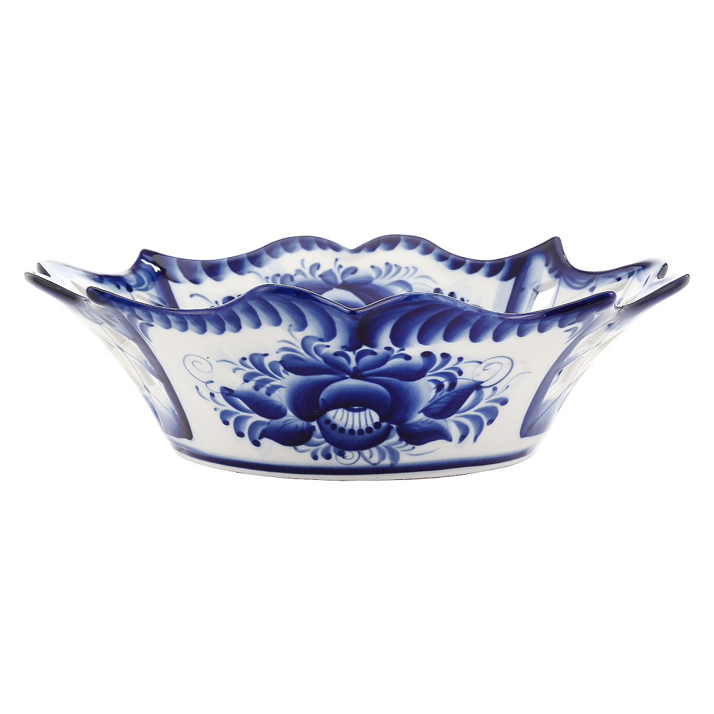 Сухарница «Роза ажурная». Гжель - интернет магазин Русь Велика я фото 1