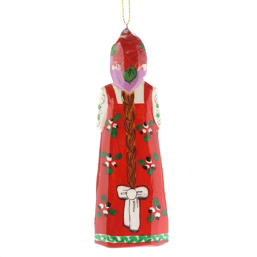 7883-12*4см Нат.дерево Сувенир КУКЛА нарядная резная - интернет магазин Русь Велика я фото 3