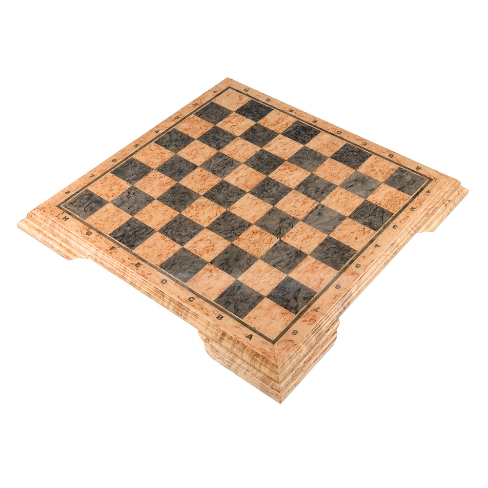 Шахматы из карельской березы с янтарными фигурами 45х45 см - интернет магазин Русь Велика я фото 6