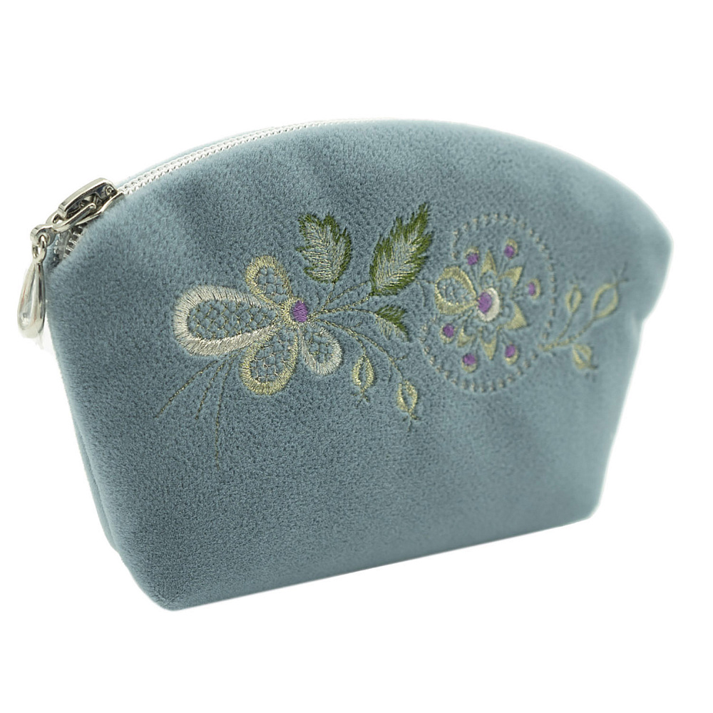 Косметичка «Заря». Голубая с вышивкой - интернет магазин Русь Велика я 
