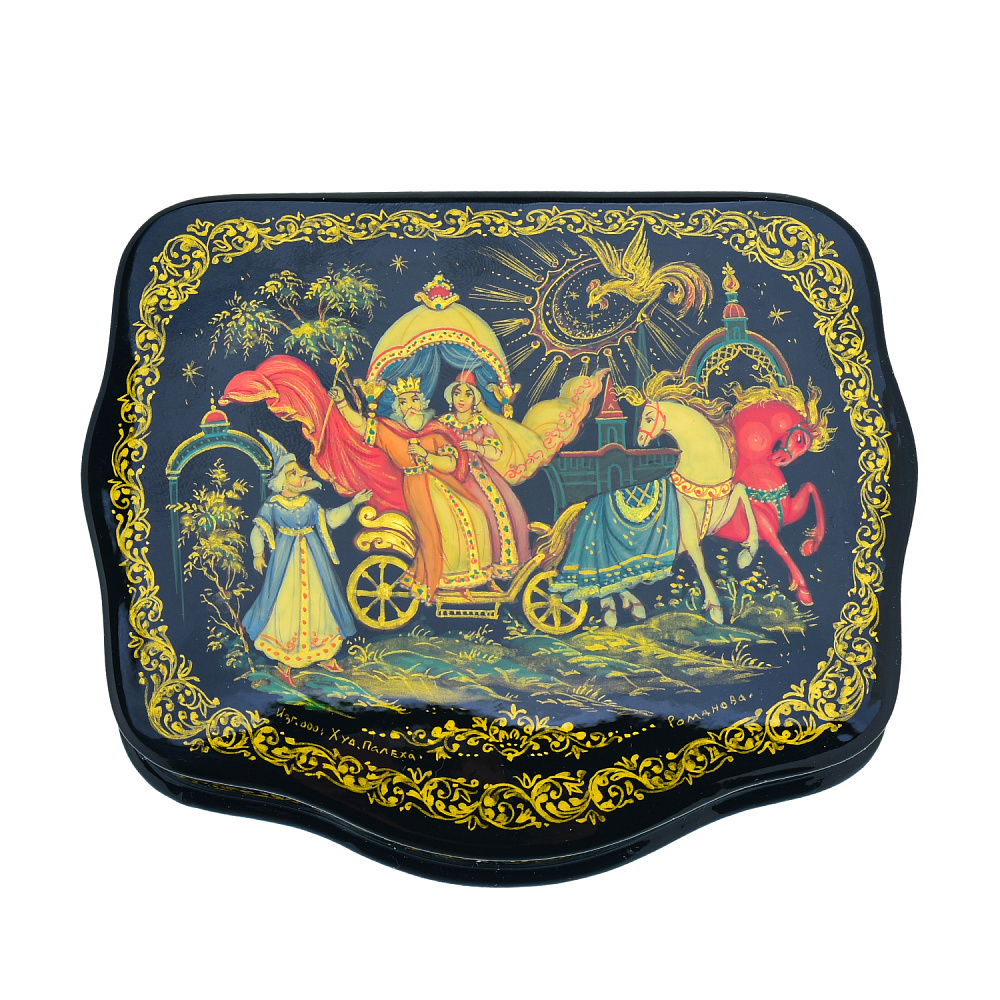 Шкатулка с художественной росписью «Золотой петушок» - интернет магазин Русь Велика я 