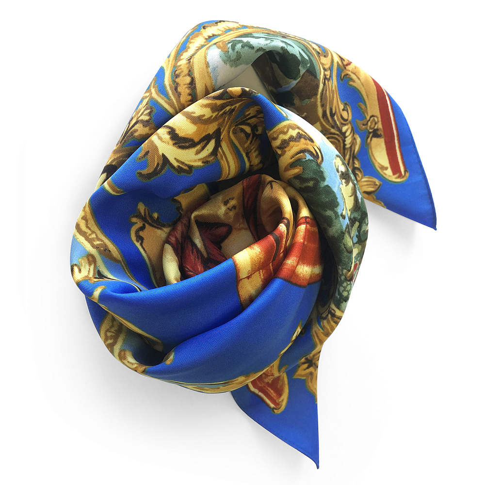 Платок шелковый «Янтарная комната» 90х90 см - интернет магазин Русь Велика я фото 3