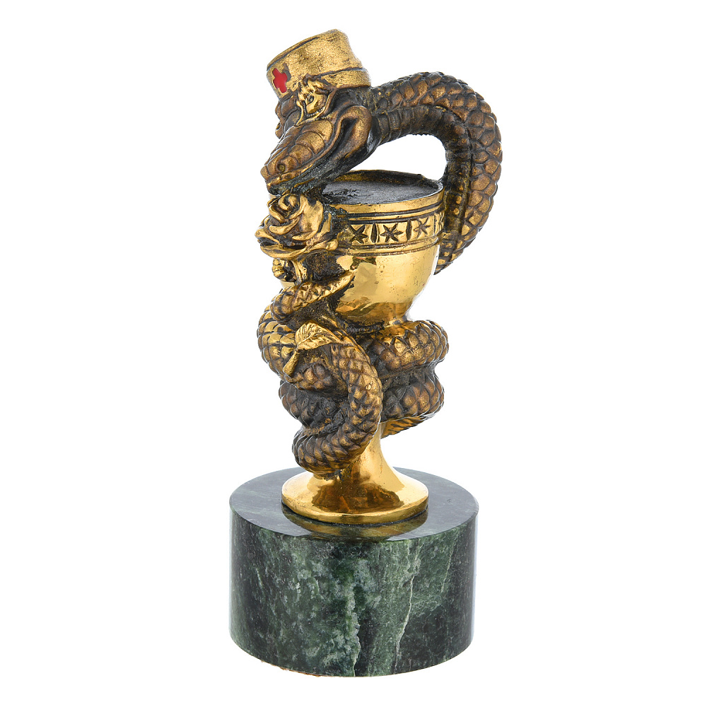 Змея Символ года 2025. Бронзовая статуэтка «Медицинская змея» - интернет магазин Русь Велика я фото 1