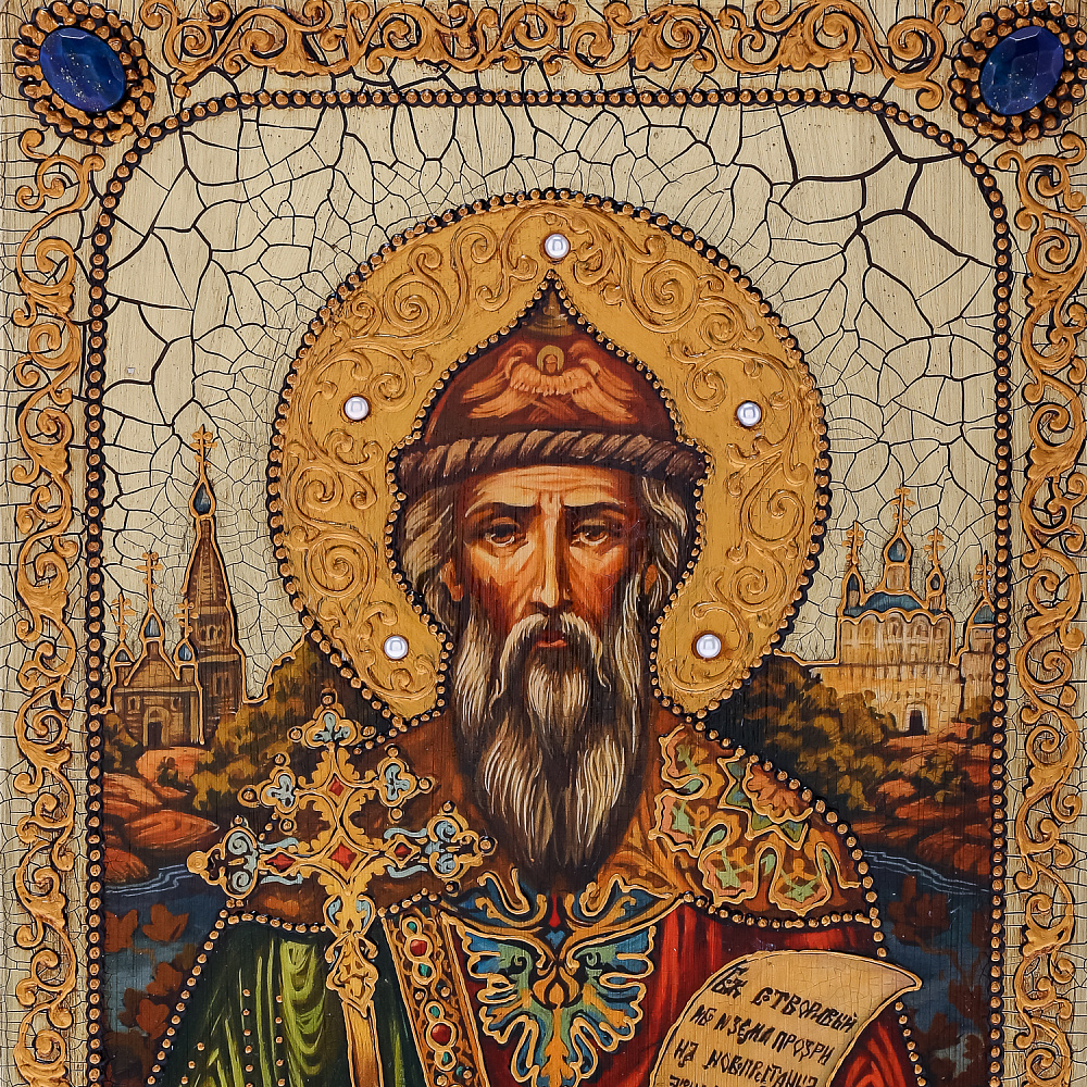 Икона из мореного дуба «Святой князь Владимир» 21х29 см - интернет магазин Русь Велика я фото 2