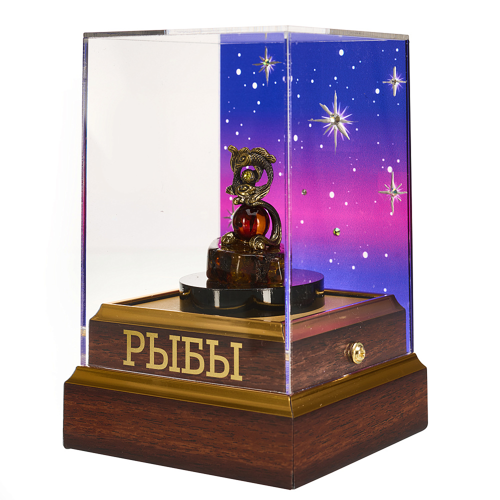 Статуэтка из янтаря и бронзы «Знак Зодиака Рыбы» - интернет магазин Русь Велика я фото 3