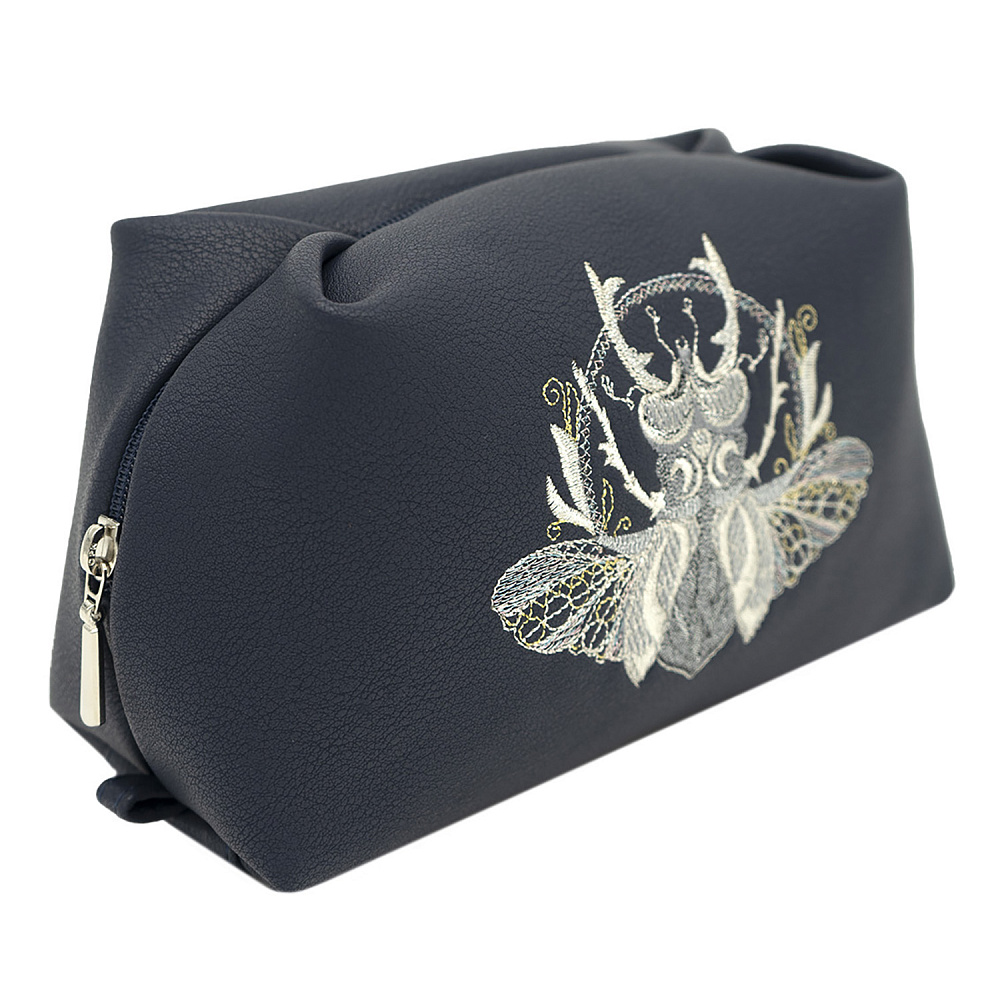 Косметичка «Жук». Синяя с вышивкой - интернет магазин Русь Велика я 