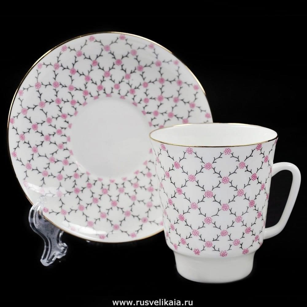 Кофейная пара «Розовая Сетка» (форма «Майская») ИФЗ - интернет магазин Русь Велика я фото 1