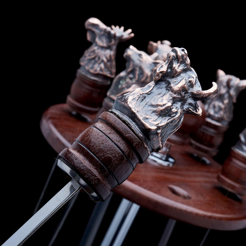 Шампуры и стопки на деревянной подставке «Звери» - интернет магазин Русь Велика я фото 5