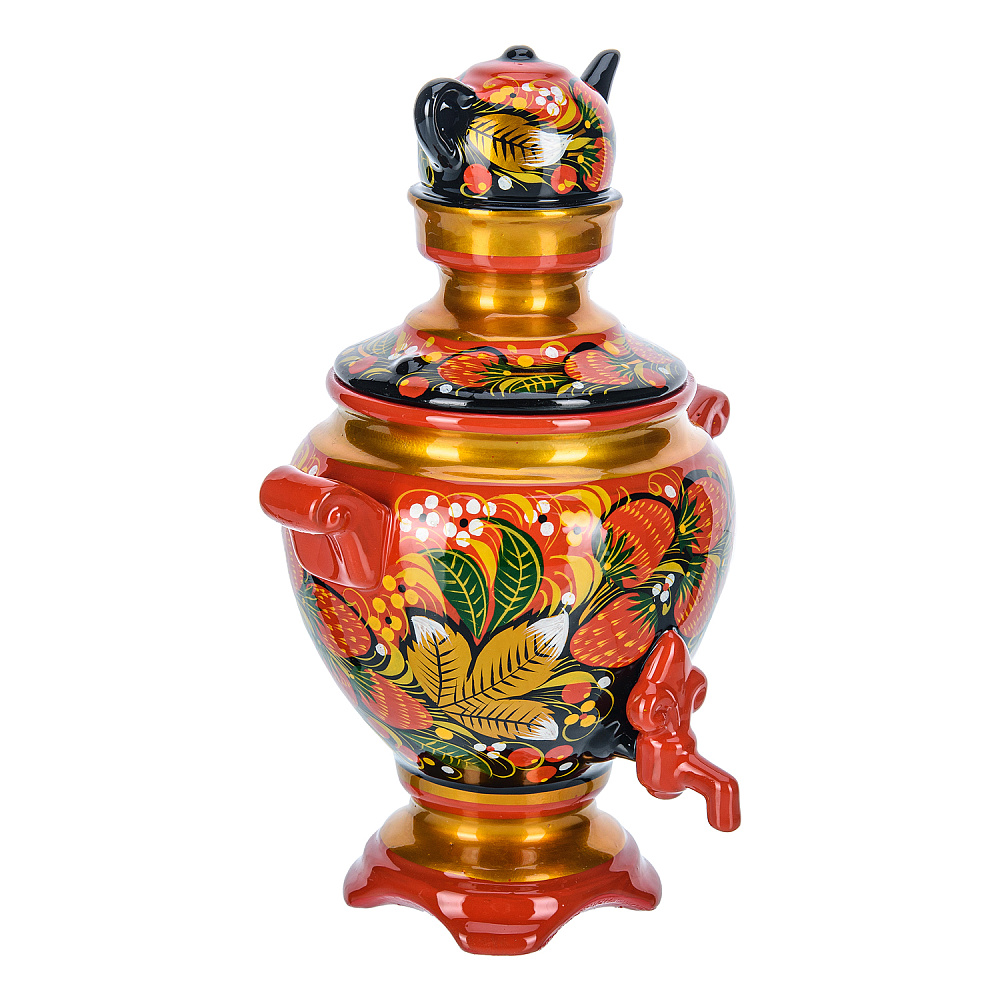 Сувенирный самовар-шкатулка «Ягоды». Хохлома - интернет магазин Русь Велика я фото 3