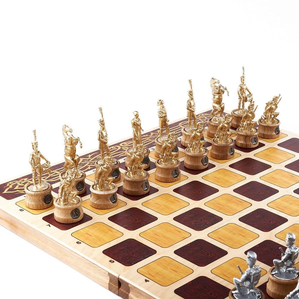 Шахматы деревянные «Битва при Ватерлоо» с фигурами из цинкового сплава 60х50 см - интернет магазин Русь Велика я фото 1