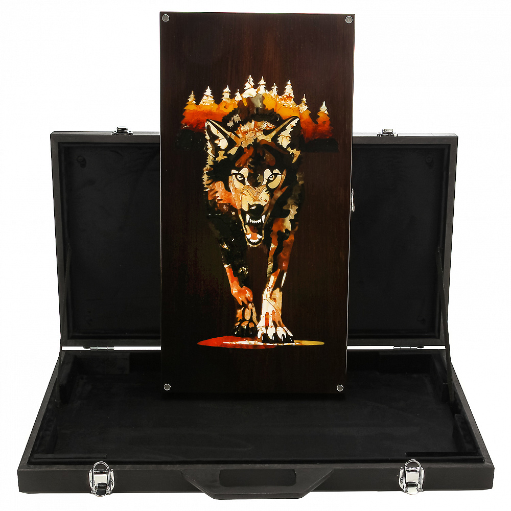 Нарды из янтаря и морёного дуба «Волк» - интернет магазин Русь Велика я фото 3