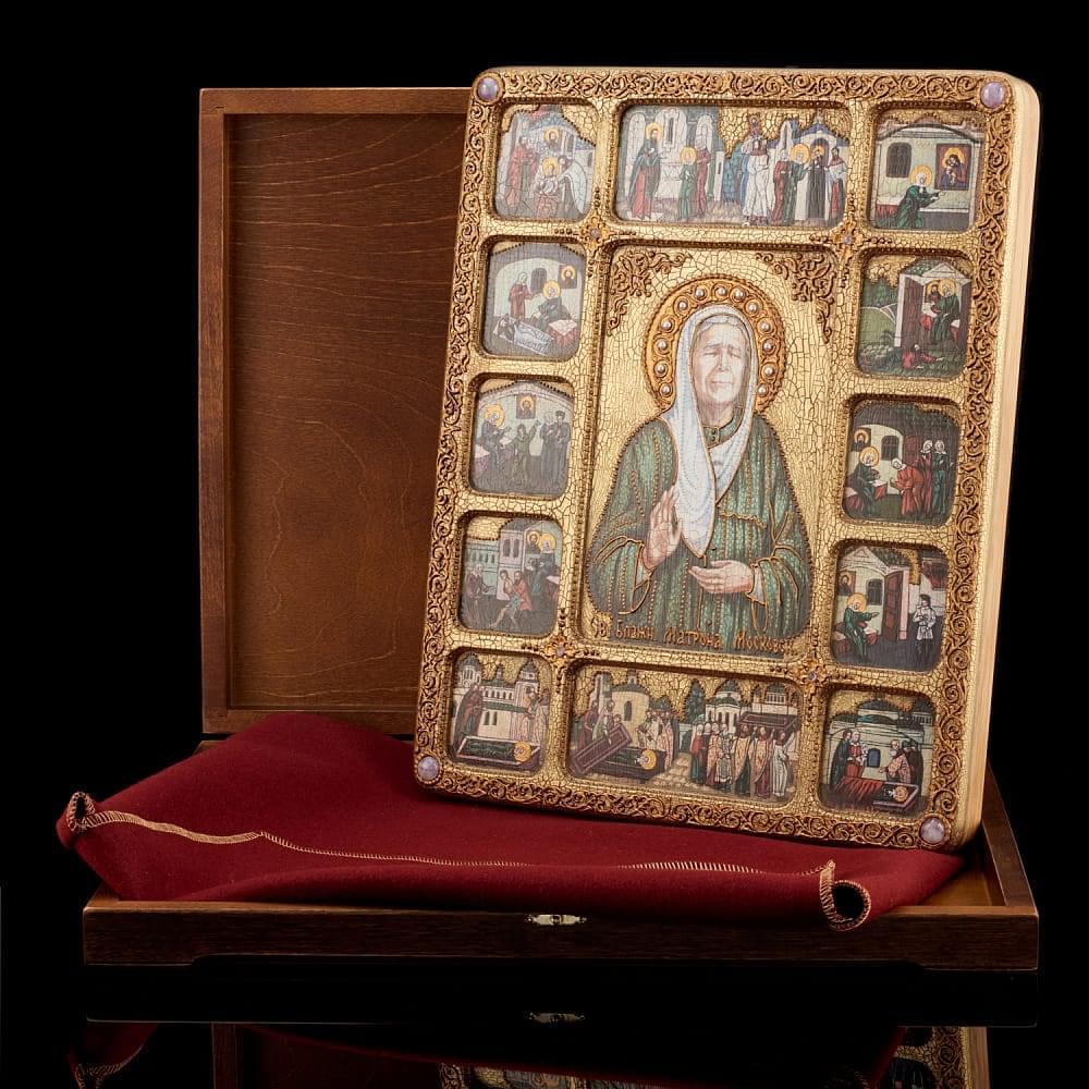 Икона подарочная «Блаженная Матрона Московская» 29 х 42 см - интернет магазин Русь Велика я фото 1