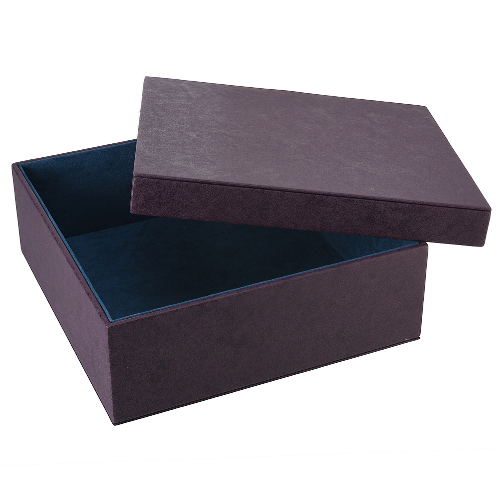 Подарочная упаковка из экокожи фиолетовая 30х30х10 см - интернет магазин Русь Велика я фото 1