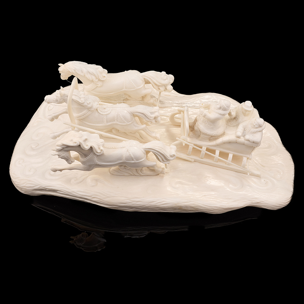 Скульптура из рога лося «Сельский праздник» - интернет магазин Русь Велика я фото 6