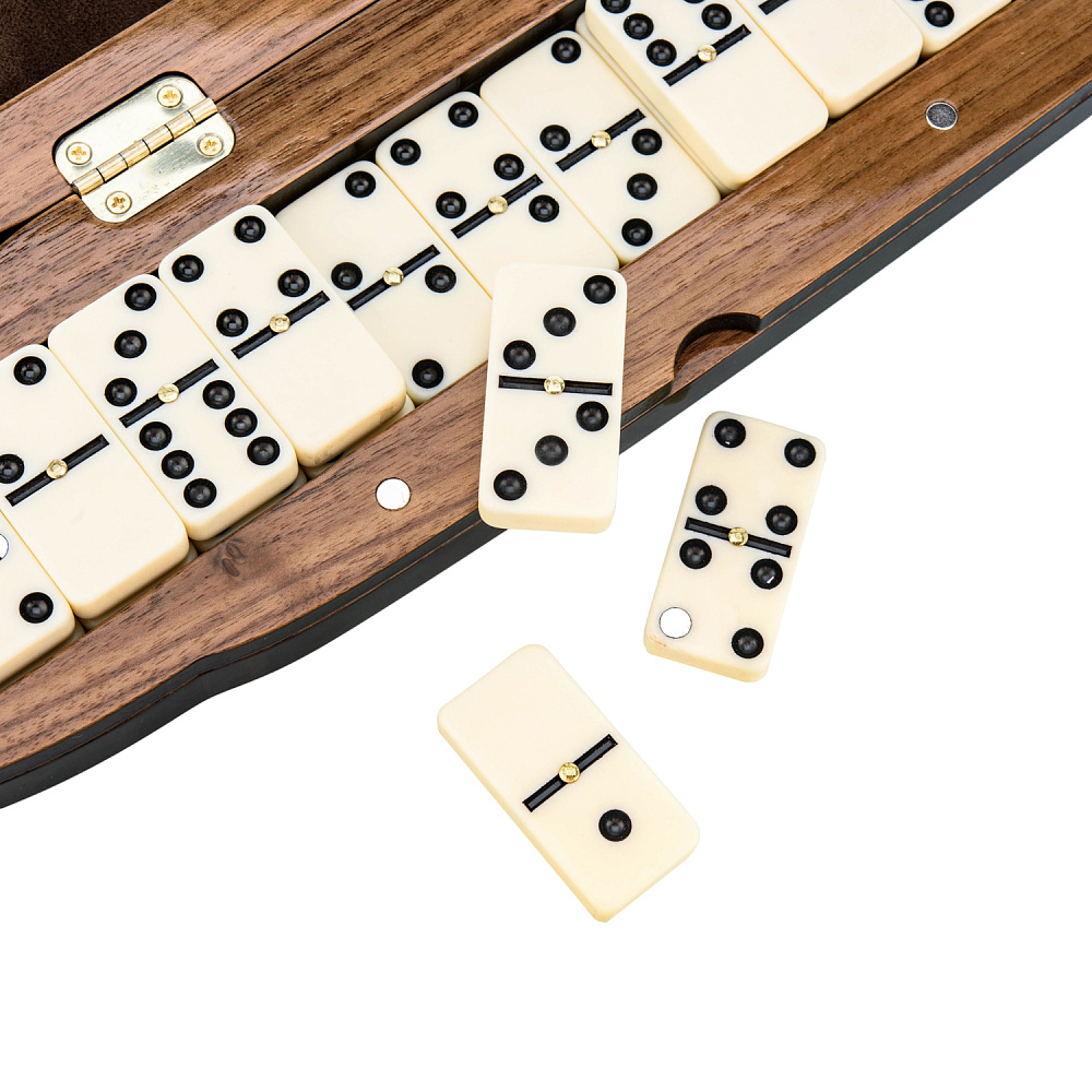 Домино в шкатулке из карельской березы «Щука» - интернет магазин Русь Велика я фото 4