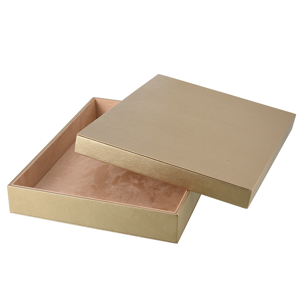 Подарочная упаковка из экокожи бронзово-перламутровая 40х30х5 см - интернет магазин Русь Велика я фото 1