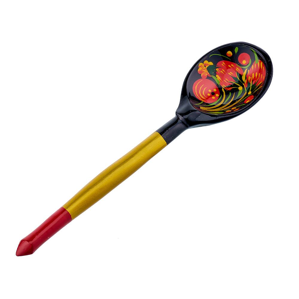 Набор деревянной посуды для кухни с росписью «Клубника». Хохлома - интернет магазин Русь Велика я фото 3