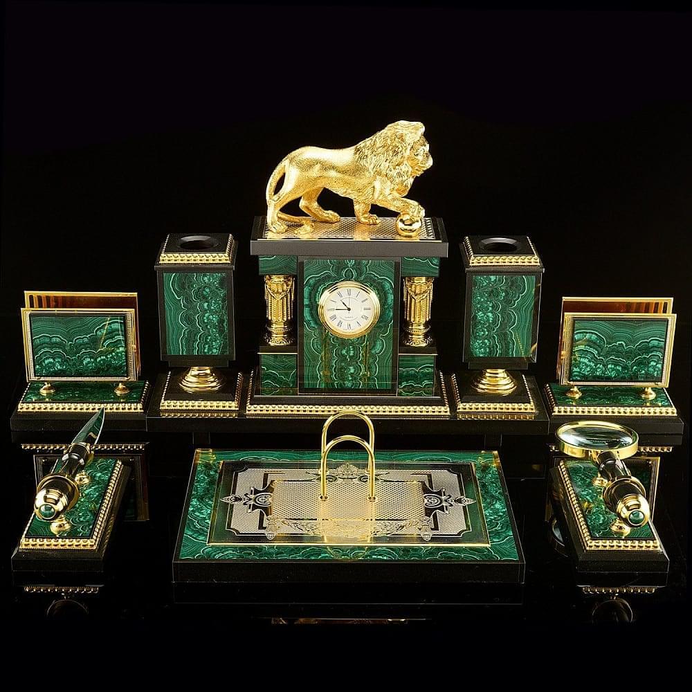 Настольный набор для руководителя «Лев» Златоуст - интернет магазин Русь Велика я 