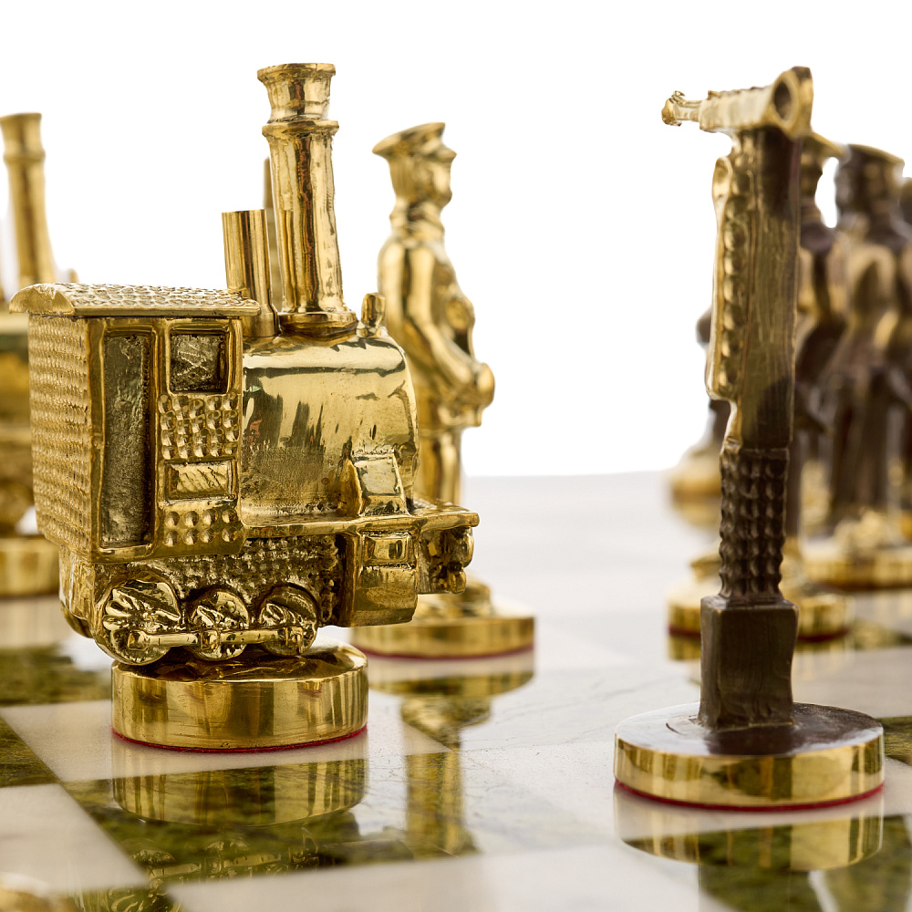 Шахматы из камня и бронзы «Железнодорожные» 42х42 см - интернет магазин Русь Велика я фото 10